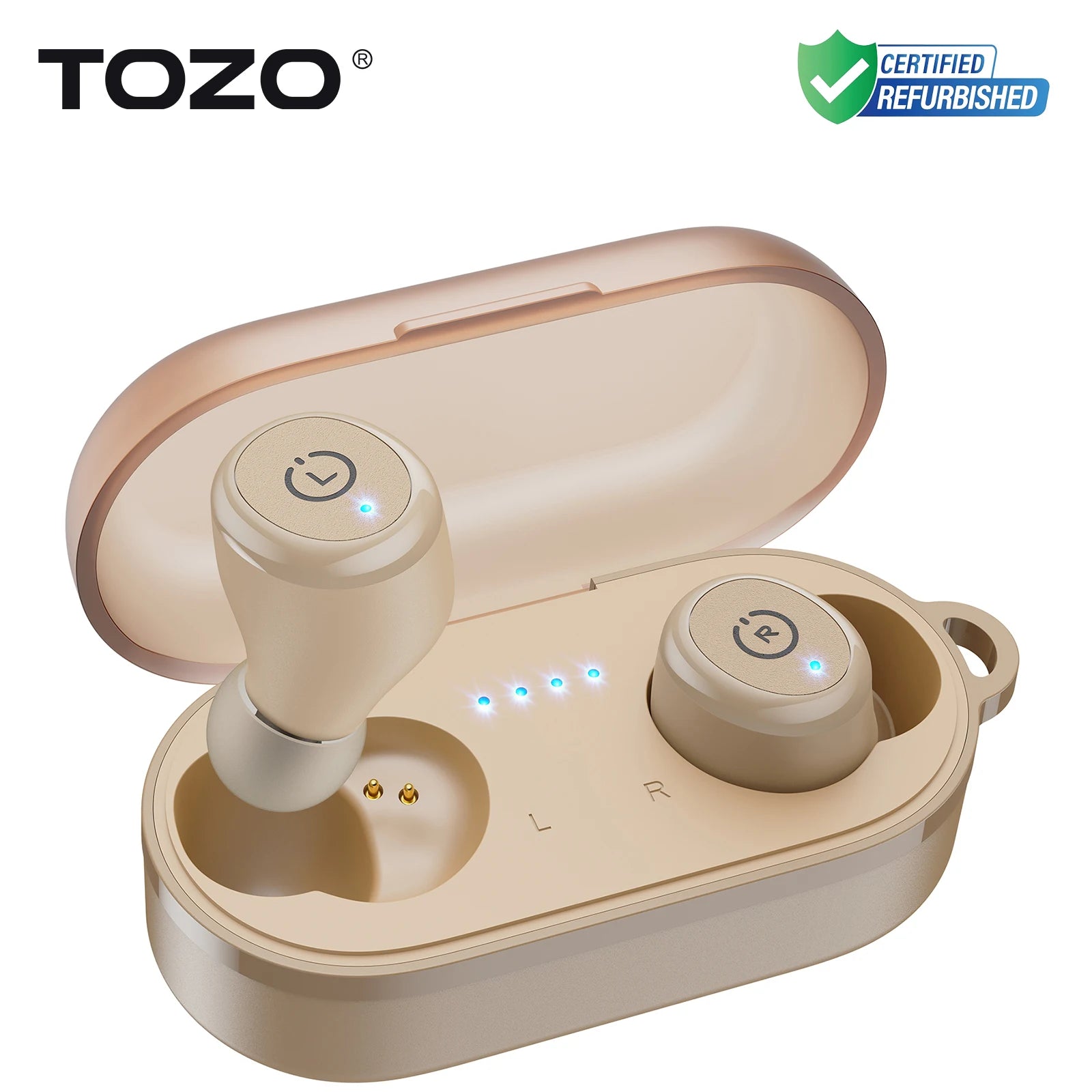 Refurbished TOZO Ergonomic Headsets TWS Earbuds AI Via APP Wireless Touch Control IPX8 HiFi Sound Stereo for IOS Android PC khaki United States Saa858e971f8b44009584698258972259m Amrit Store